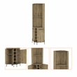 Pemberly Row Reese Corner Bar Cabinet in Beige Engineered Wood