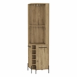 Pemberly Row Reese Corner Bar Cabinet in Beige Engineered Wood