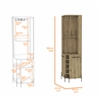 Pemberly Row Reese Corner Bar Cabinet in Beige Engineered Wood