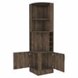Pemberly Row Seattle Bar Cabinet with 2 Doors in Dark Brown Finish