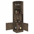 Pemberly Row Seattle Bar Cabinet with 2 Doors in Dark Brown Finish
