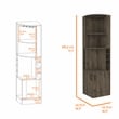 Pemberly Row Seattle Bar Cabinet with 2 Doors in Dark Brown Finish
