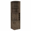 Pemberly Row Seattle Bar Cabinet with 2 Doors in Dark Brown Finish