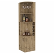 Pemberly Row Seattle Corner Bar Cabinet Macadamia Finish Engineered Wood