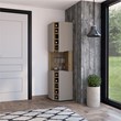 Pemberly Row Lyla Corner Bar Cabinet in Macadamia Taupe Finish