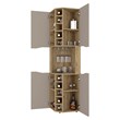 Pemberly Row Lyla Corner Bar Cabinet in Macadamia Taupe Finish