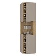Pemberly Row Lyla Corner Bar Cabinet in Macadamia Taupe Finish