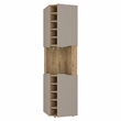 Pemberly Row Lyla Corner Bar Cabinet in Macadamia Taupe Finish