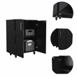 Pemberly Row 2-Door Storage Cabinet with Shelves in Black Finish