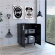Pemberly Row 2-Door Storage Cabinet with Shelves in Black Finish