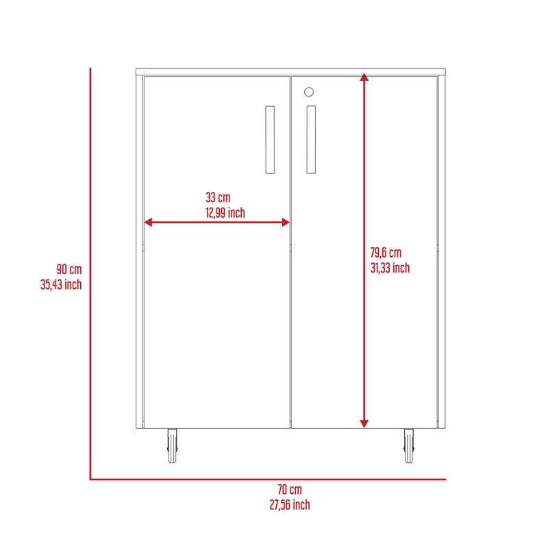Pemberly Row 2-Door Storage Cabinet with Shelves in Black Finish