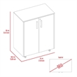 Pemberly Row 2-Door Storage Cabinet with Shelves in Black Finish