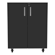 Pemberly Row 2-Door Storage Cabinet with Shelves in Black Finish