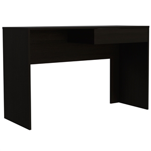 Pemberly Row Writing Desk Engineered Wood Black with Drawer