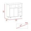 Pemberly Row Wood Kitchen Island with 4 Open Shelves in Light Oak/White