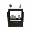 Pemberly Row Single Bathroom Vanity with 2-Door Cabinet in Black