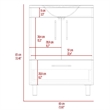 Pemberly Row Single Bathroom Vanity with 2-Door Cabinet in Black
