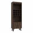 Pemberly Row Bar Cabinet with 12-Cubby Design in Dark Walnut Finish