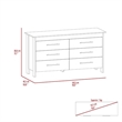 Pemberly Row 6-Drawer Engineered Wood Dresser in Light Oak/White