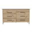 Pemberly Row 6-Drawer Engineered Wood Dresser in Light Oak/White