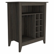 Pemberly Row Bar Cabinet in Espresso Wood with Open Shelving