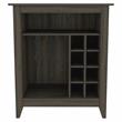 Pemberly Row Bar Cabinet in Espresso Wood with Open Shelving