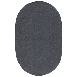 Pemberly Row 5' x 8' Oval Hand Woven Polypropylene Rug in Black/Gray