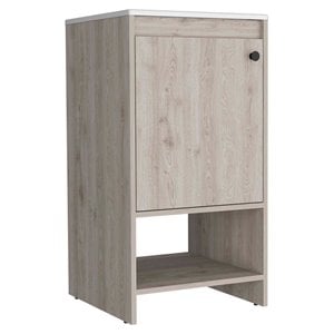 Pemberly Row Free Standing Vanity Cabinet with Metal in Light Gray