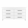 Pemberly Row Luxor 6-Drawer Double Dresser in White