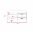 Pemberly Row Luxor 6-Drawer Double Dresser in White