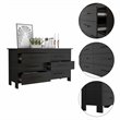 Pemberly Row Luxor 6-Drawer Double Dresser in Black