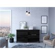 Pemberly Row Luxor 6-Drawer Double Dresser in Black