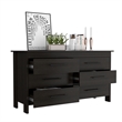 Pemberly Row Luxor 6-Drawer Double Dresser in Black
