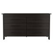 Pemberly Row Luxor 6-Drawer Double Dresser in Black