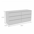 Pemberly Row 6-Drawer Wood Double Dresser in White Finish
