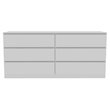 Pemberly Row 6-Drawer Wood Double Dresser in White Finish