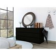 Pemberly Row 6-Drawer Wood Double Dresser in Black Finish