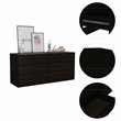 Pemberly Row 6-Drawer Wood Double Dresser in Black Finish