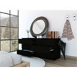 Pemberly Row 6-Drawer Wood Double Dresser in Black Finish