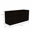 Pemberly Row 6-Drawer Wood Double Dresser in Black Finish