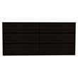 Pemberly Row 6-Drawer Wood Double Dresser in Black Finish