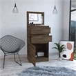 Pemberly Row Engineered Wood Bedroom Dresser with Mirror in Dark Walnut