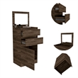 Pemberly Row Engineered Wood Bedroom Dresser with Mirror in Dark Walnut