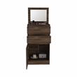Pemberly Row Engineered Wood Bedroom Dresser with Mirror in Dark Walnut