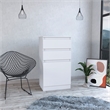 Pemberly Row Engineered Wood Bedroom Dresser with Mirror in White