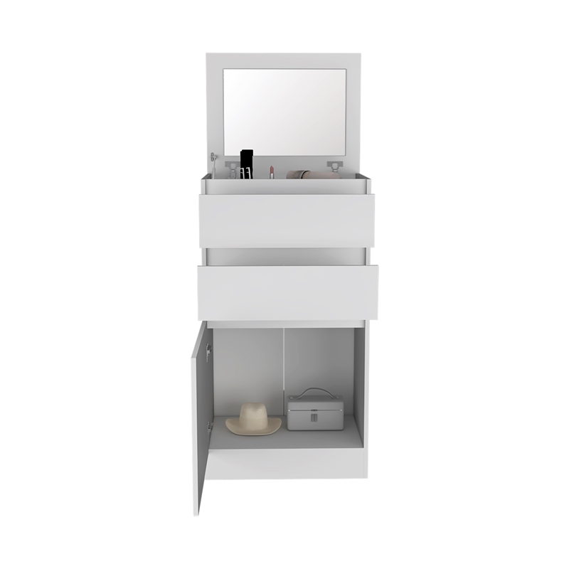 Pemberly Row Engineered Wood Bedroom Dresser with Mirror in White