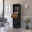 Pemberly Row Engineered Wood Bar Cabinet in Black Wengue-Walnut