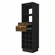 Pemberly Row Engineered Wood Bar Cabinet in Black Wengue-Walnut