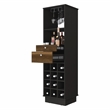 Pemberly Row Engineered Wood Bar Cabinet in Black Wengue-Walnut