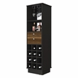 Pemberly Row Engineered Wood Bar Cabinet in Black Wengue-Walnut